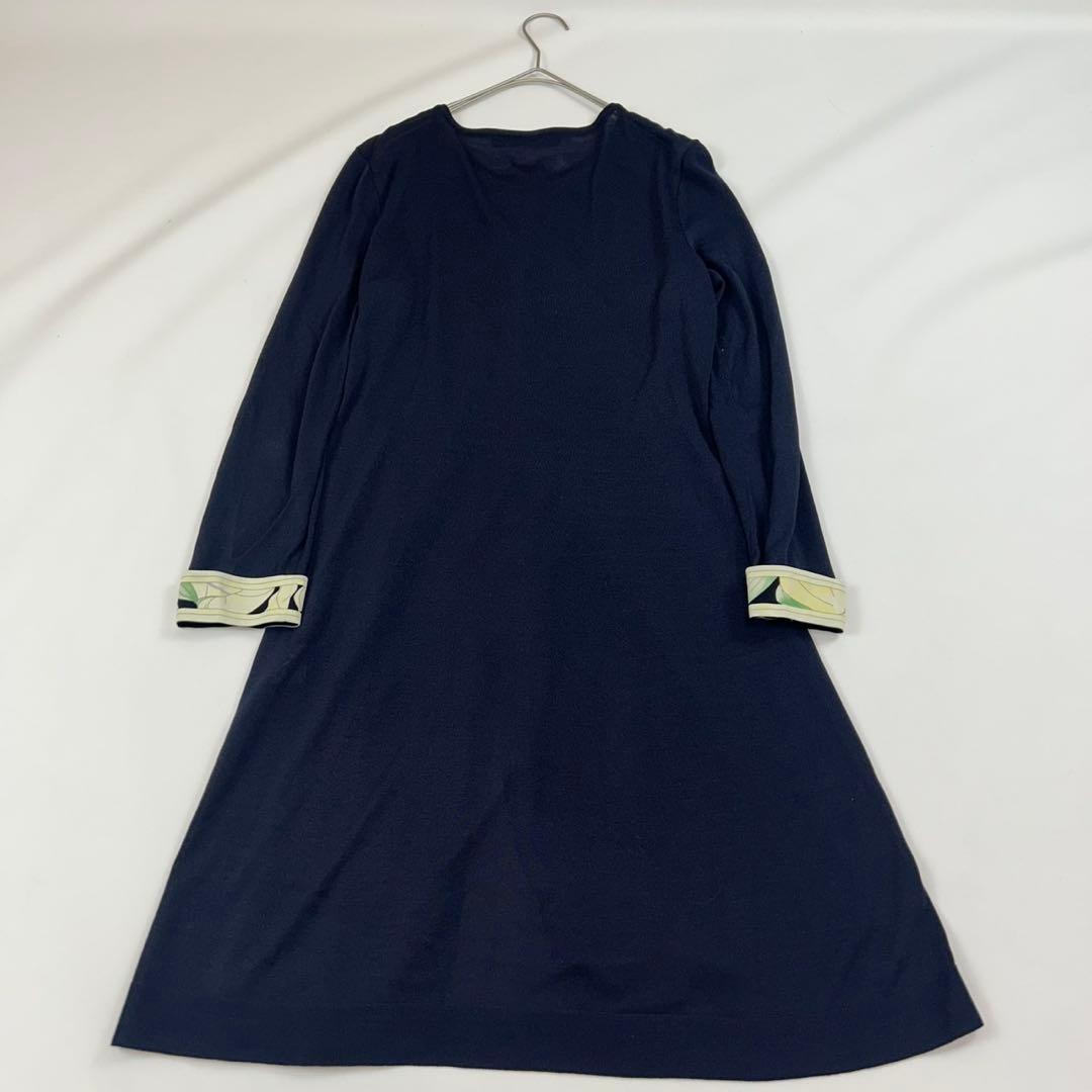 P464 美品 S レオナール 近年モデル 花柄 ロングカーディガン レディース