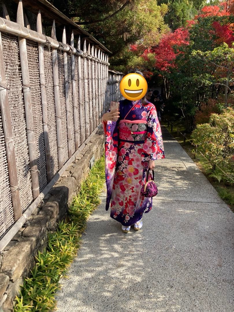 い*ん様 京友禅　正絹丹後ちりめん　振袖 長襦袢付　金駒刺繍あり　振袖セット