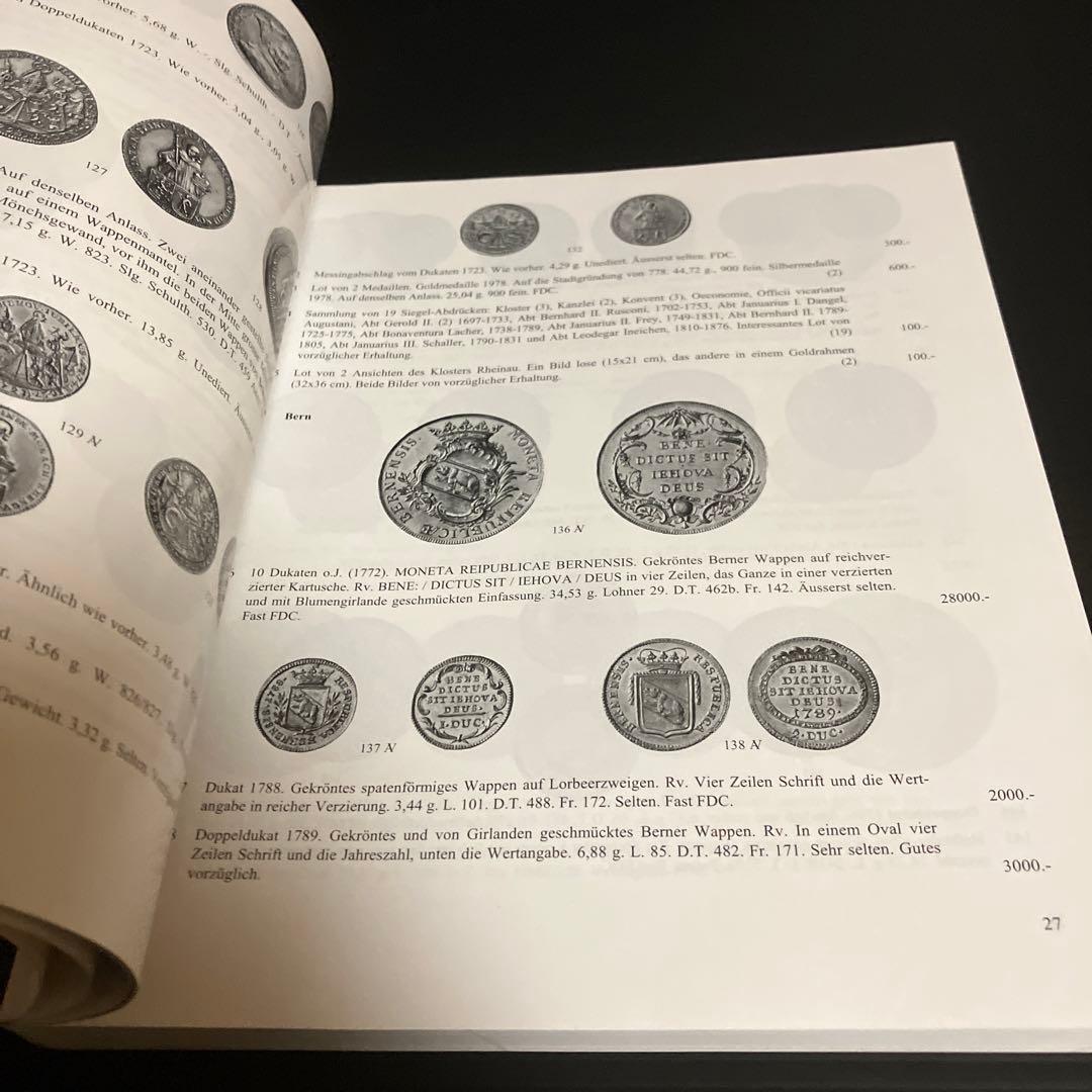 洋書・カタログ　金貨・銀貨オークション　スイス銀行