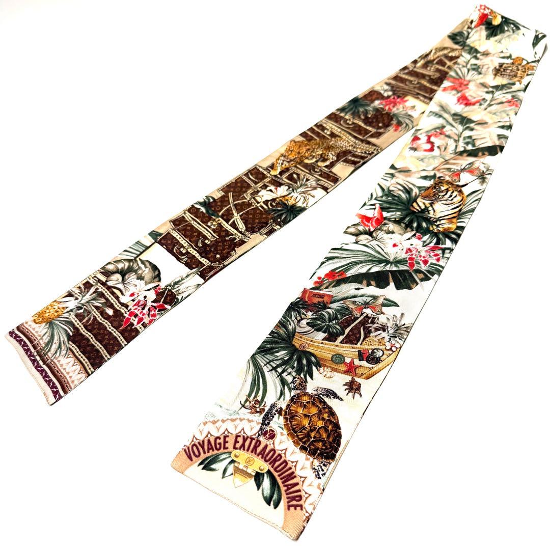 美品☆ルイヴィトン バンドー モノグラムトランクデザイン ストール アニマル