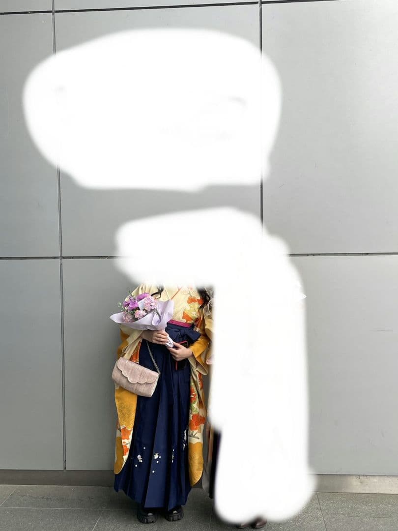 クリーム色　振り袖
