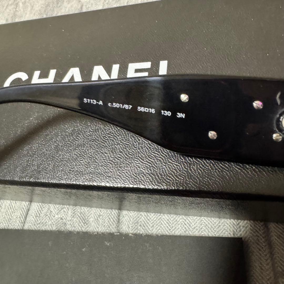 CHANEL カメリアココマークブラックサングラス