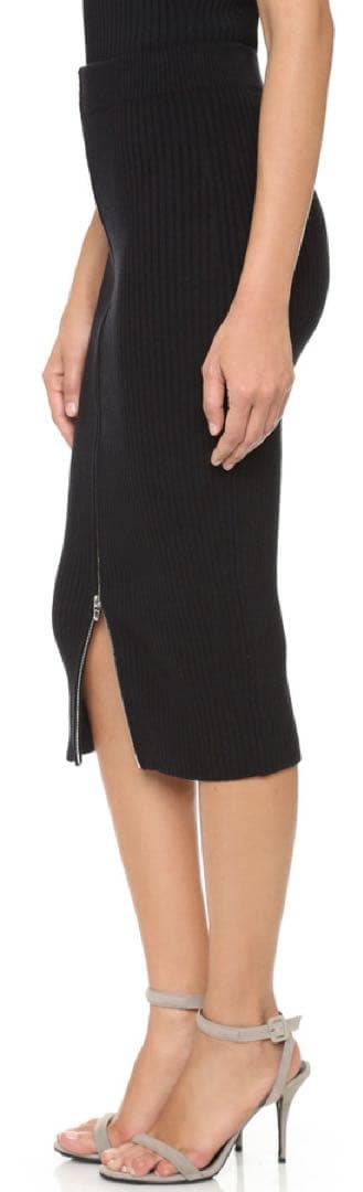 Alexander Wang ジップアップニットタイトスカート　コットン　BlK