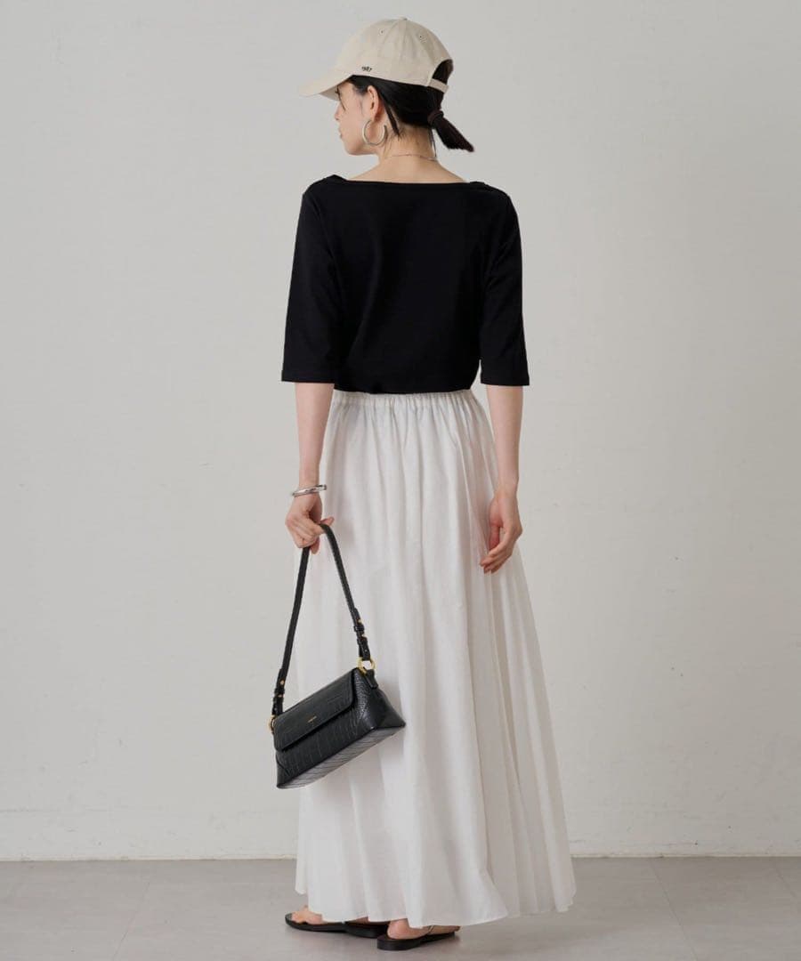 Loungedress ラウンジドレス　 パネルギャザースカート　ホワイト