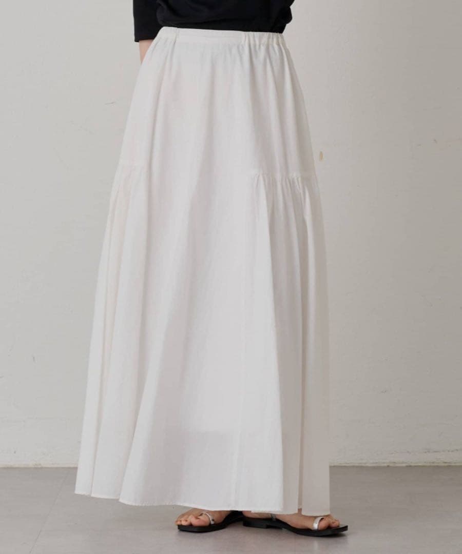 Loungedress ラウンジドレス　 パネルギャザースカート　ホワイト