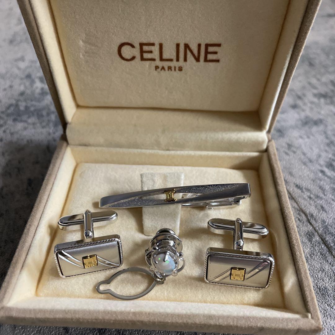 極美品 CELINE ネクタイ × イタリア製 極上ウール ダブルスーツ 濃紺