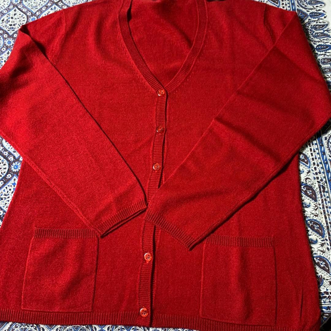 cororonさま専用　新品　シルクカシミヤ　カーディガン　赤　M
