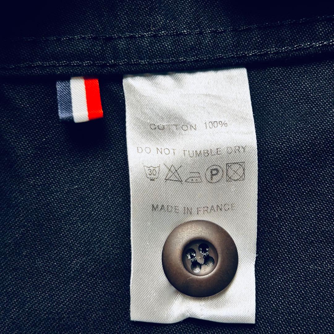 【フランス製　フレンチモールスキン ブラック】ワークジャケット L