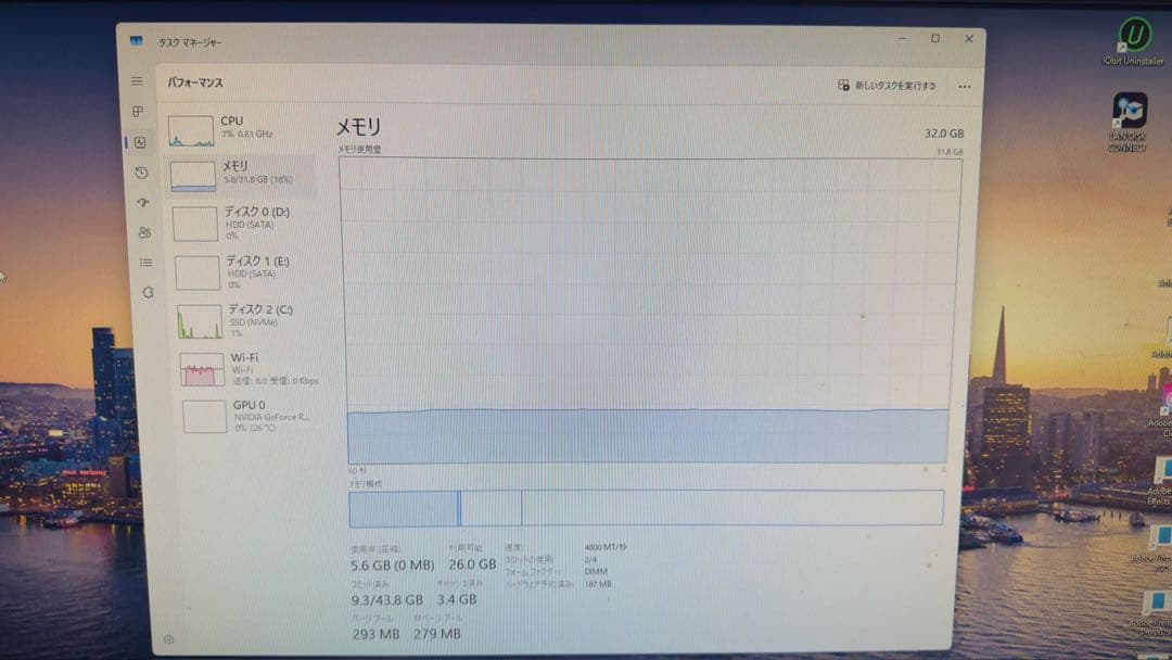 i5-14400F/RTX4060/メモリ32GBSSD1TB HDD2.5TB