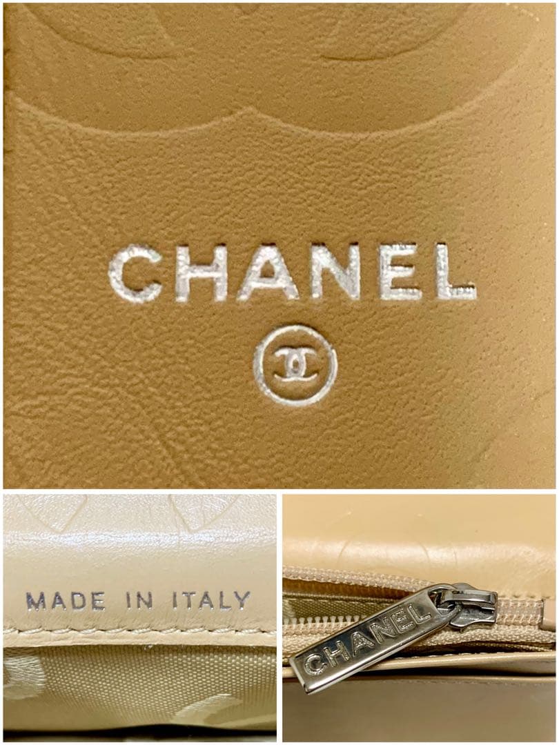 コッシー様CHANEL カンボンライン 二つ折り財布　黒　ベージュ
