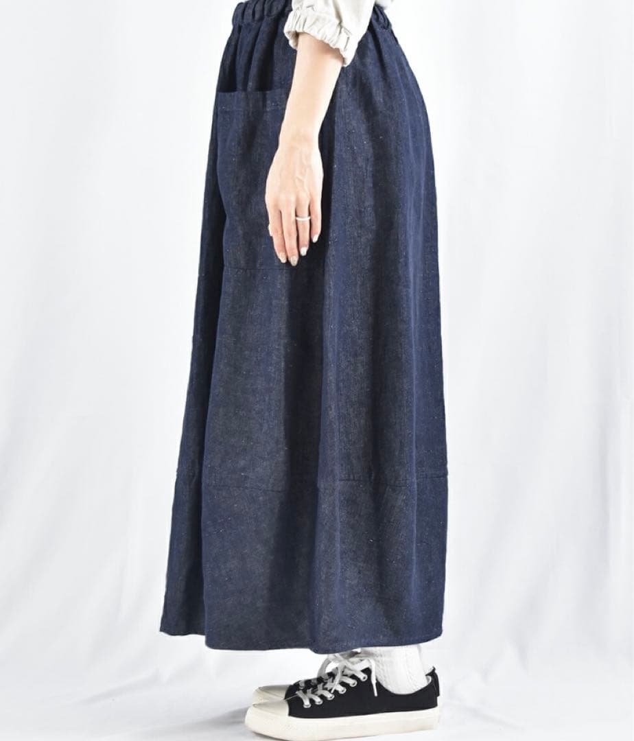 新品未使用　motomi.m リネン コクーンスカート グレージュ　モトミエム