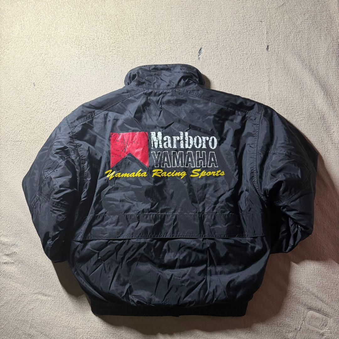 80s 90s マルボロ ヤマハ レーシングジャケット ブルゾン 中綿 黒