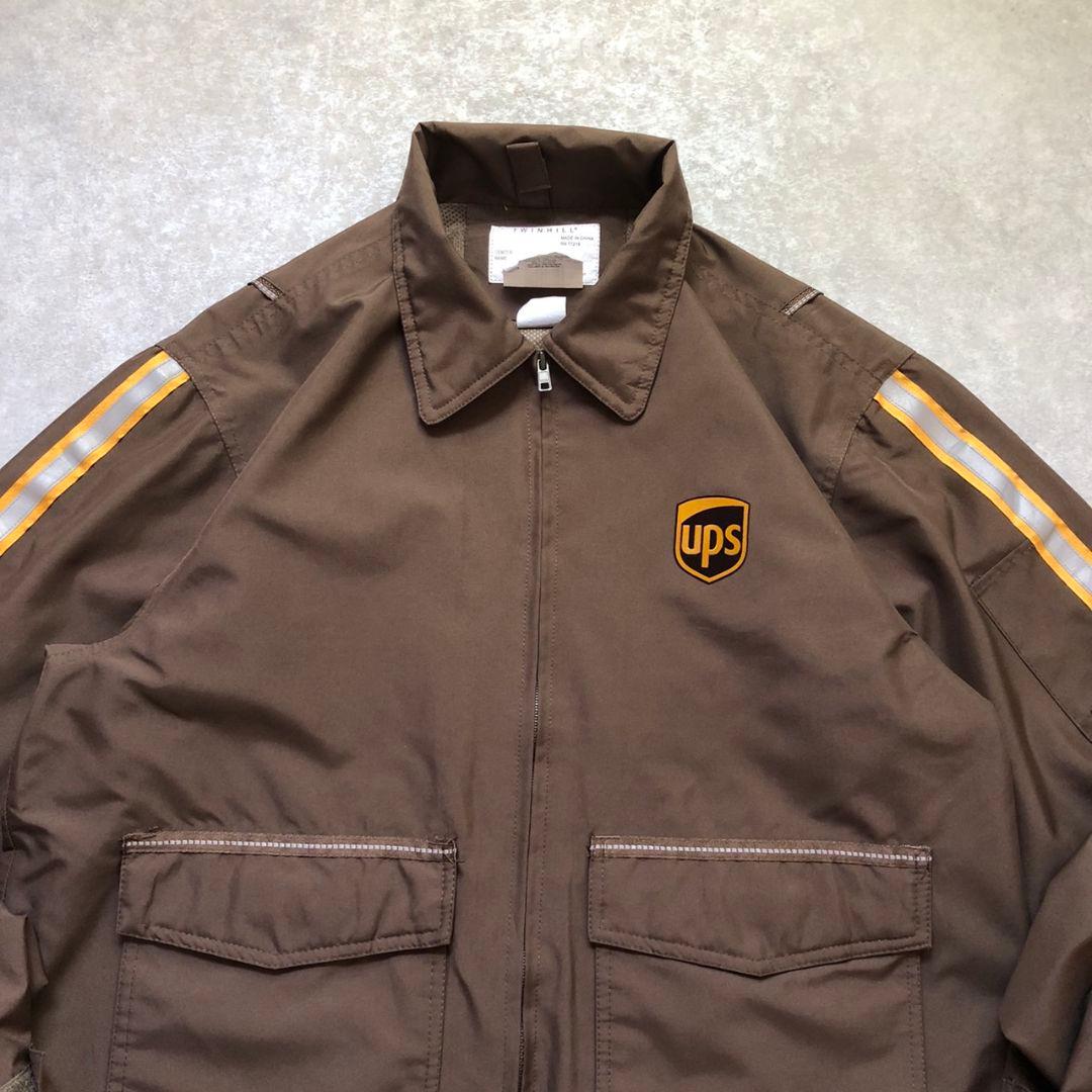 希少 00s UPS公式 ワークジャケット テック リフレクター企業ロゴ L相当