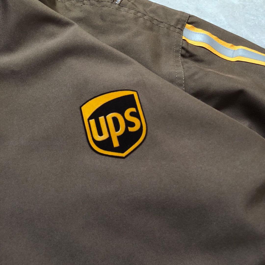 希少 00s UPS公式 ワークジャケット テック リフレクター企業ロゴ L相当