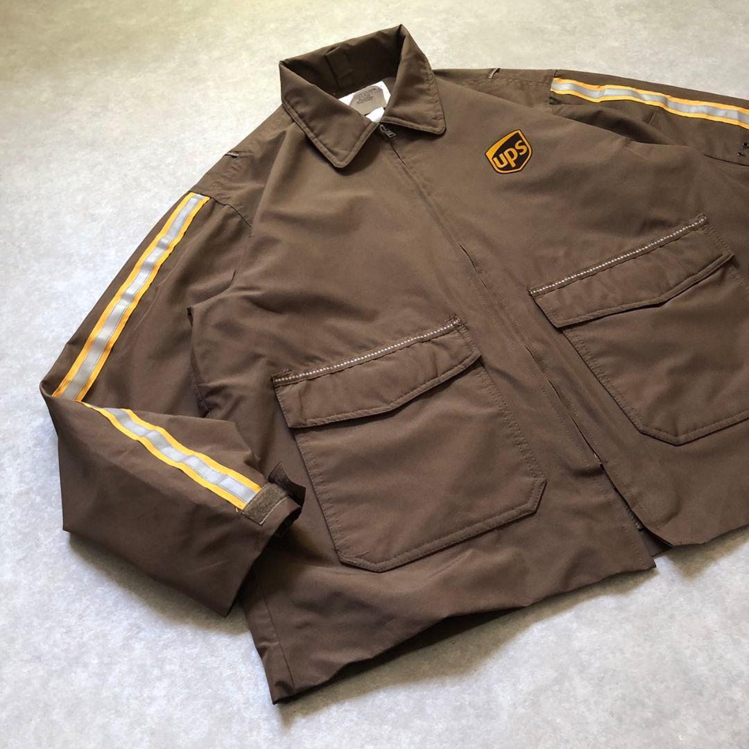希少 00s UPS公式 ワークジャケット テック リフレクター企業ロゴ L相当