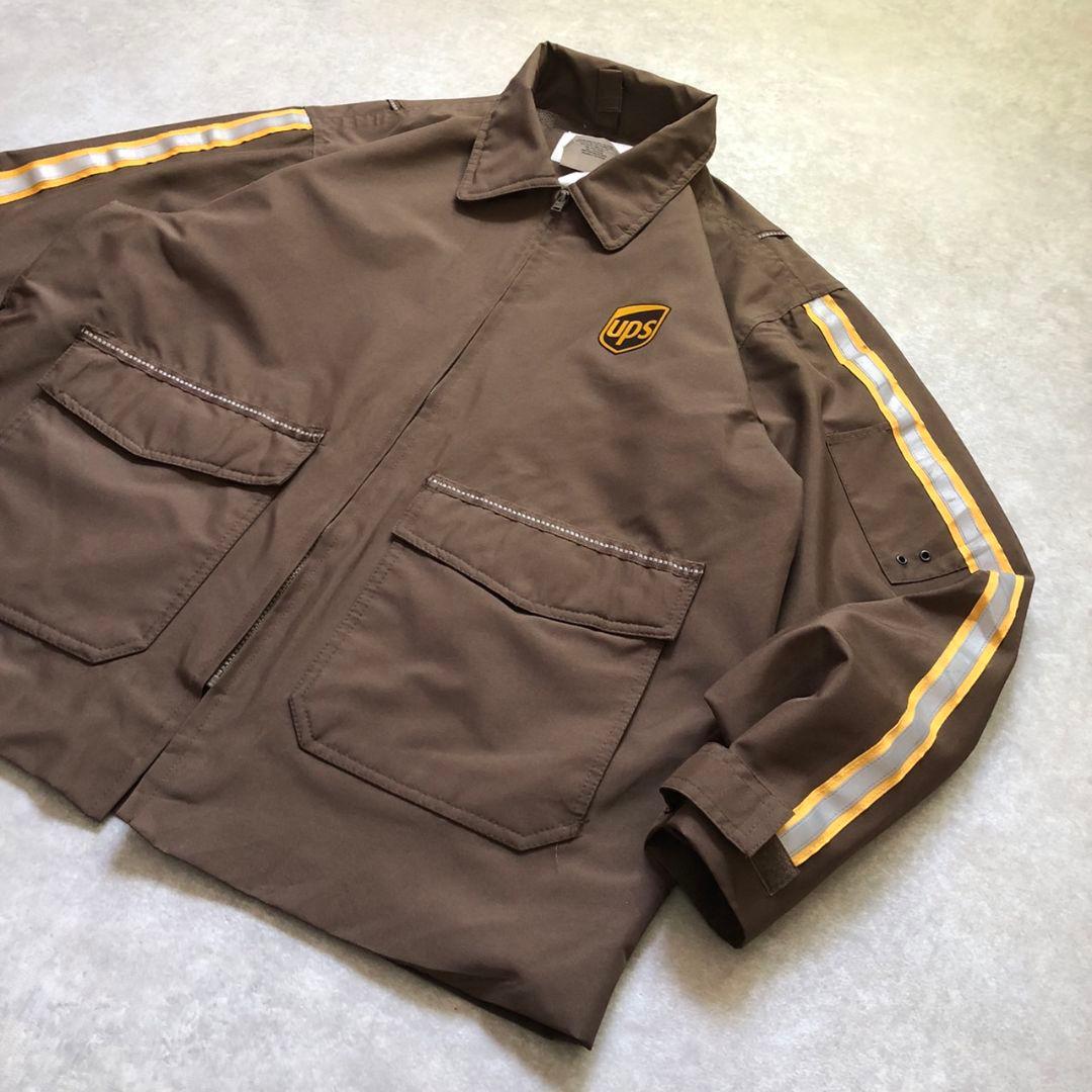 希少 00s UPS公式 ワークジャケット テック リフレクター企業ロゴ L相当