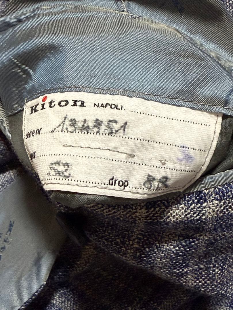 KITON キートン カシミヤ シルク リネン チェック柄 テーラードジャケット