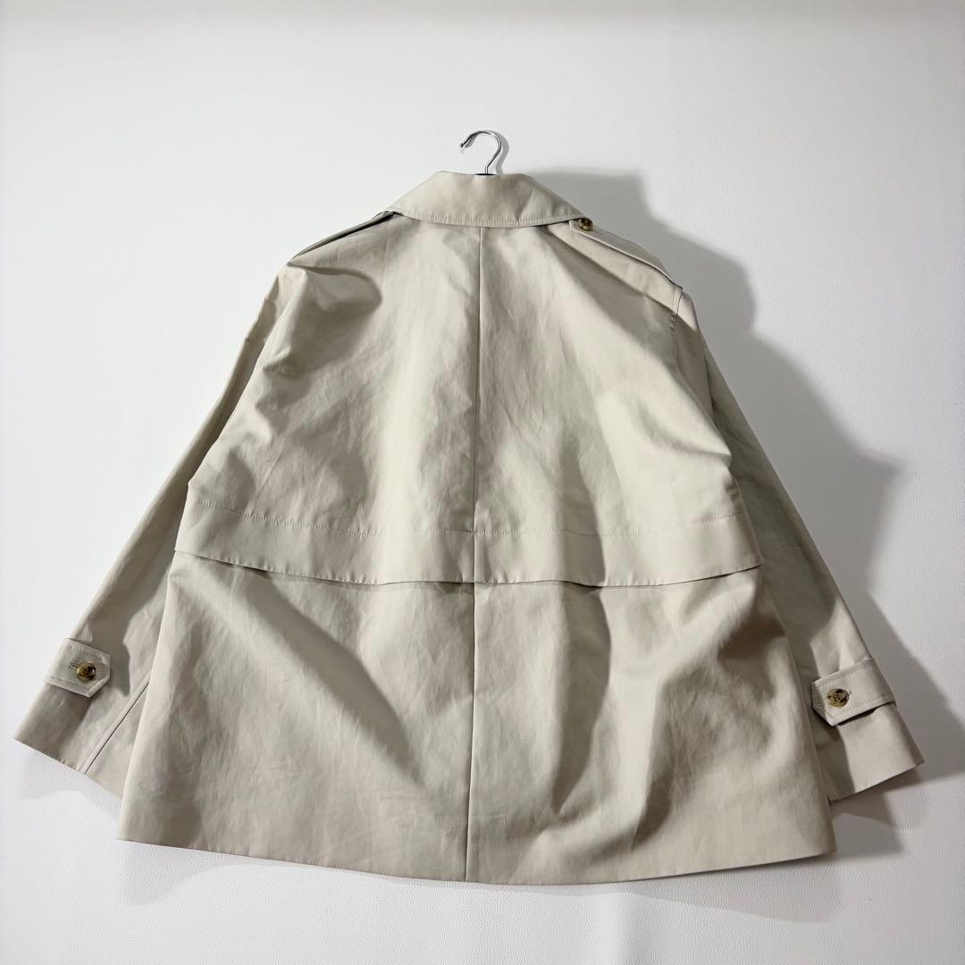美品　ノーブル　25SS コットンダブルクロスハーフコート　ナチュラル