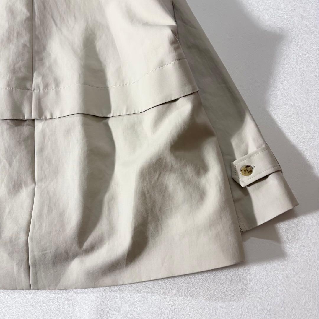 美品　ノーブル　25SS コットンダブルクロスハーフコート　ナチュラル
