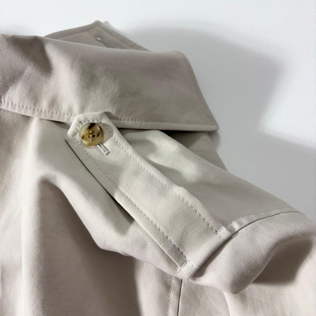 美品　ノーブル　25SS コットンダブルクロスハーフコート　ナチュラル