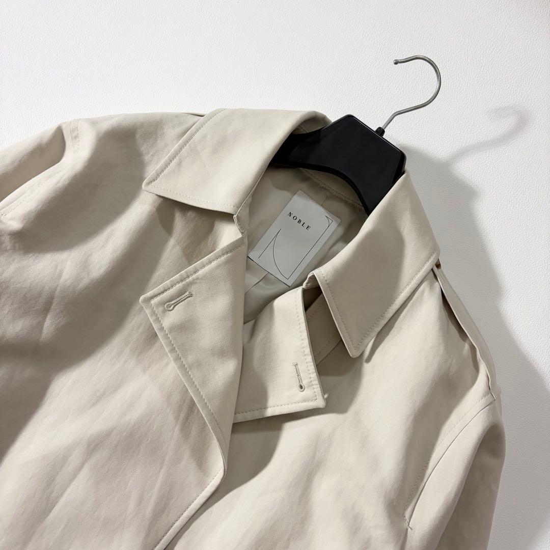 美品　ノーブル　25SS コットンダブルクロスハーフコート　ナチュラル