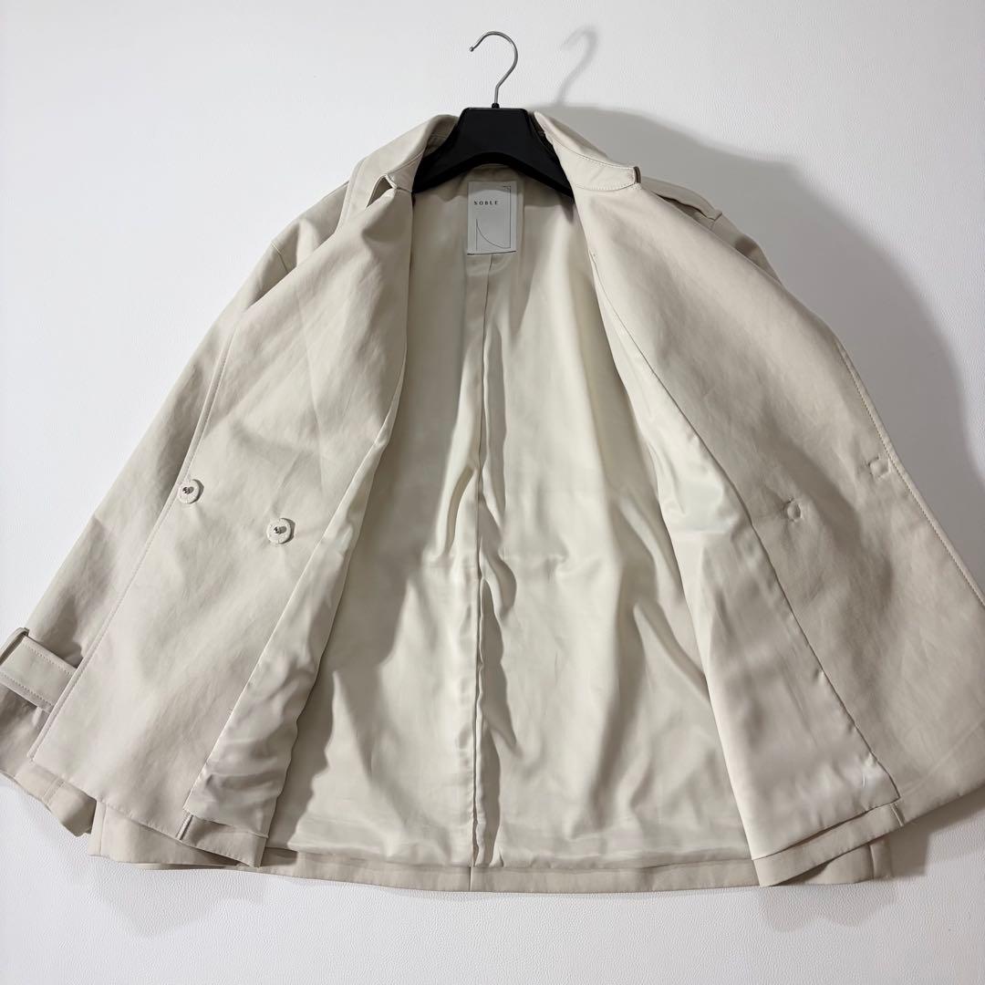 美品　ノーブル　25SS コットンダブルクロスハーフコート　ナチュラル