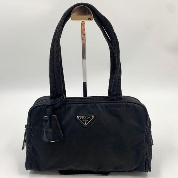 【✨美品✨】 プラダ 三角ロゴ ミニボストンバッグ ナイロン ブラック