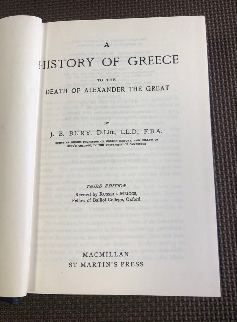 人文 A History of Greece. 3rd ed., J.B.Bury