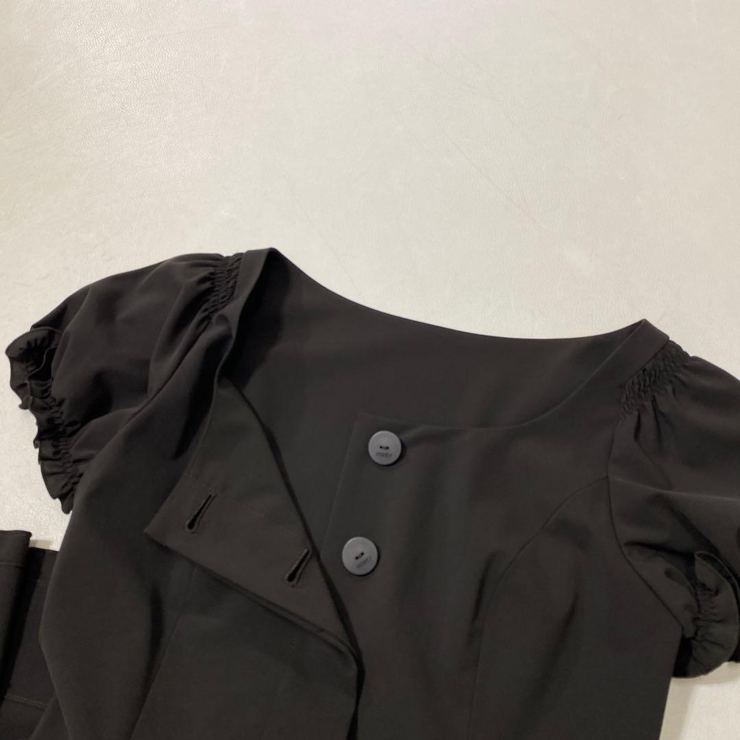 美品 FOXEY NEW YORK ストレッチ　パフスリーブフレアワンピース
