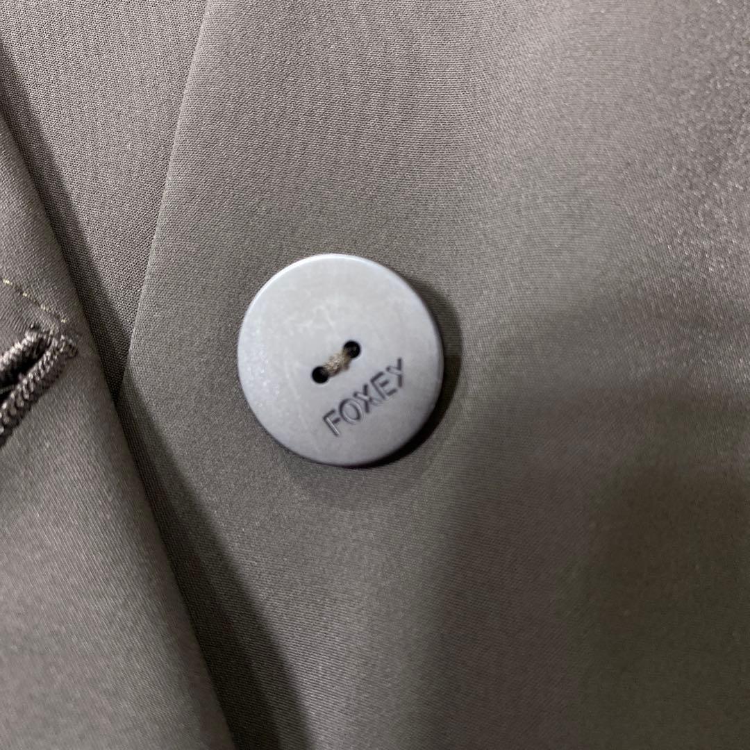 美品 FOXEY NEW YORK ストレッチ　パフスリーブフレアワンピース