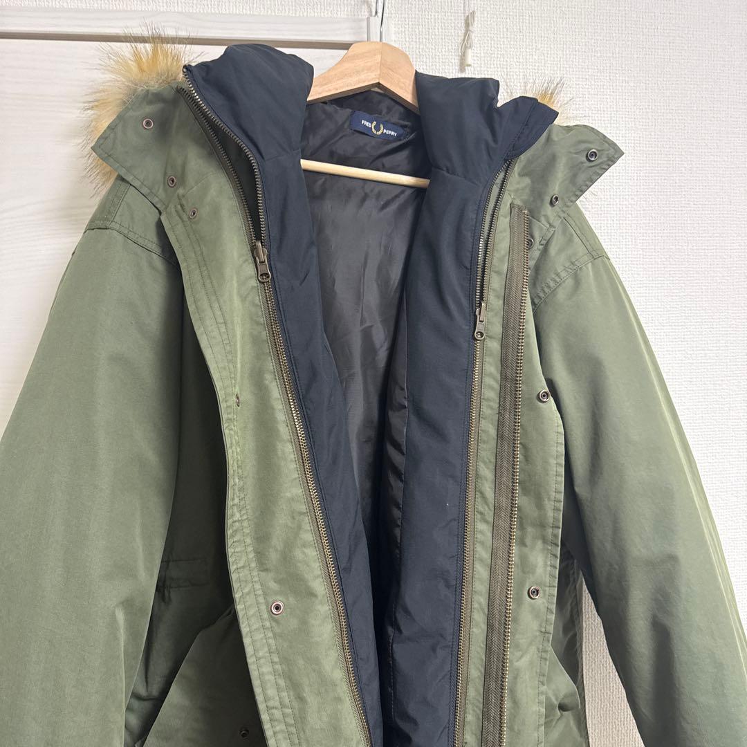 FRED PERRY オリーブ モッズコート　3way仕様　インナーブルゾン付き