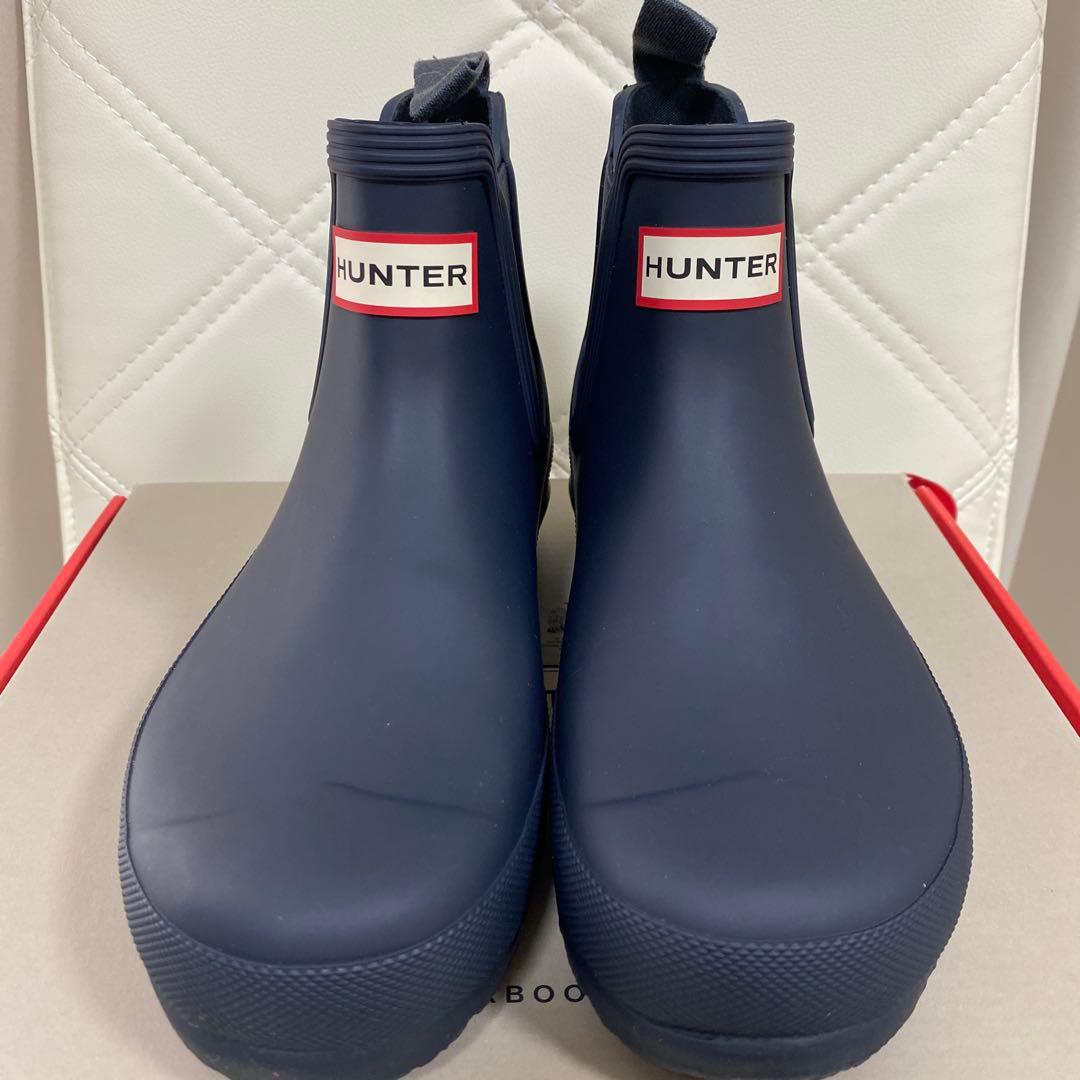 【新品・箱付き・試着のみ✨】HUNTER ネイビー ショートブーツ 23.0cm