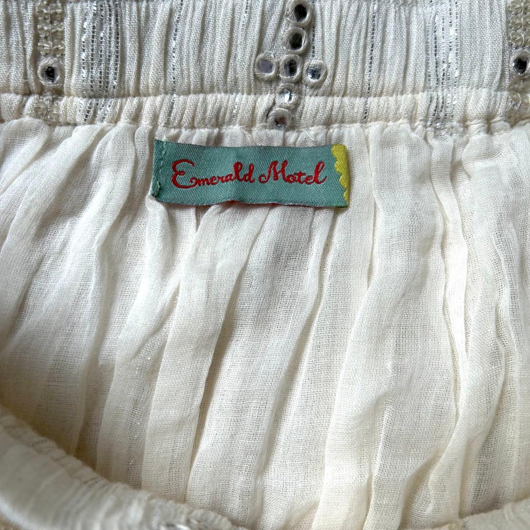 Emerald Motel インド綿 総刺繍 ミラーワーク ティアードスカート