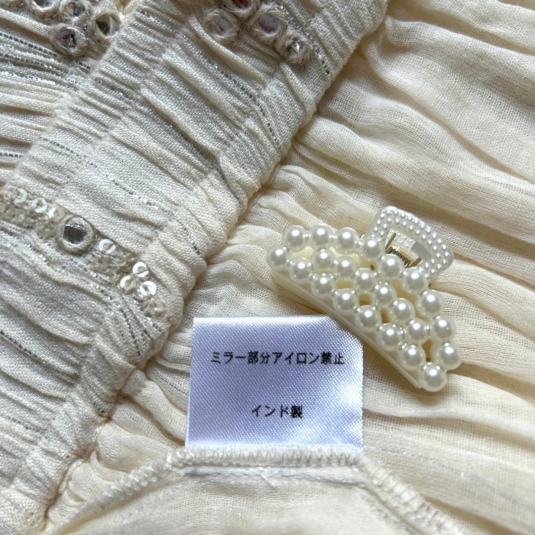 Emerald Motel インド綿 総刺繍 ミラーワーク ティアードスカート