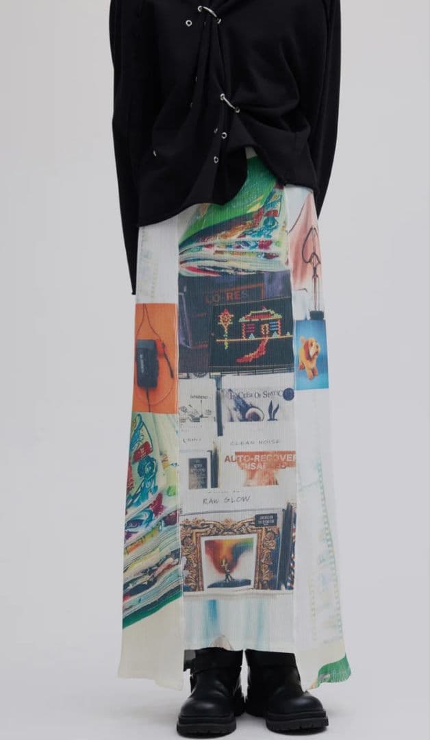 スカート AMERI EMOTIONAL COLLAGE RIB SKIRT