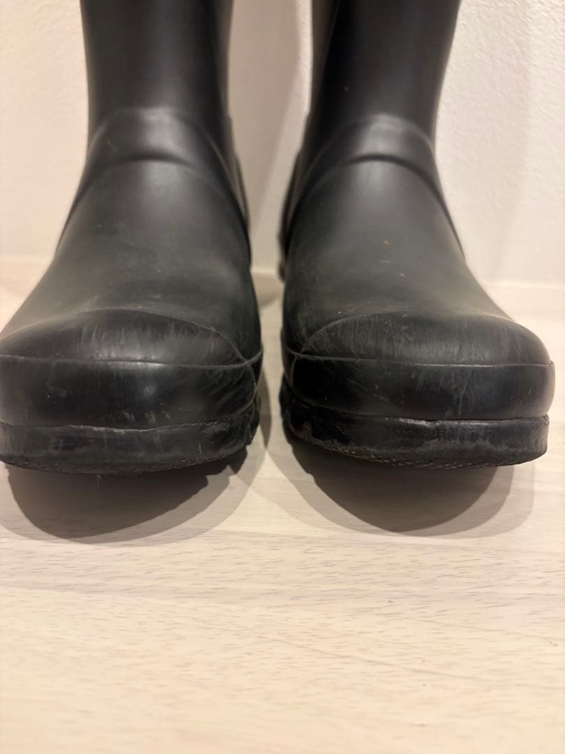 HUNTER ブラックレインブーツ バックル付き 25
