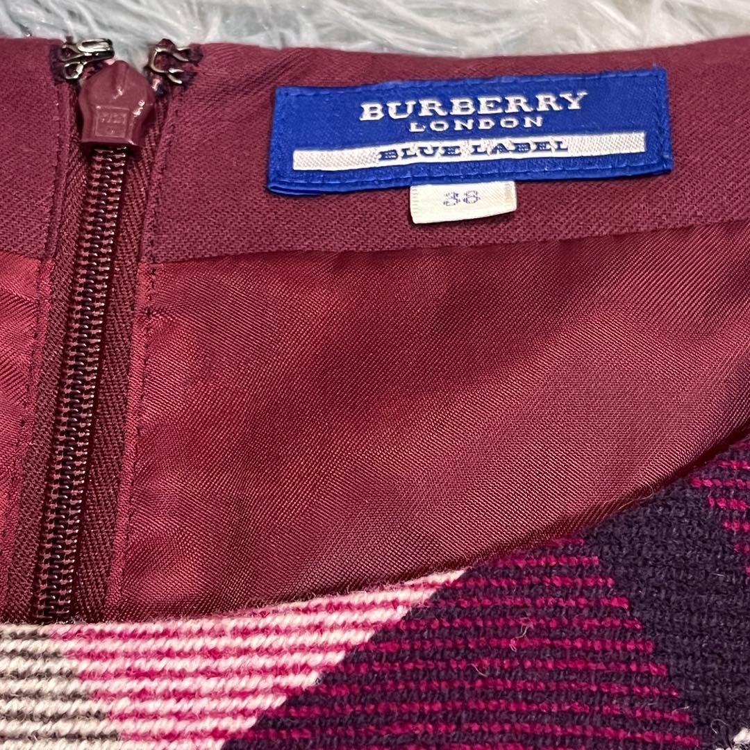 ワニちゃん様【BURBERRY BLUELABEL】ウール秋冬ワンピース✨極美品