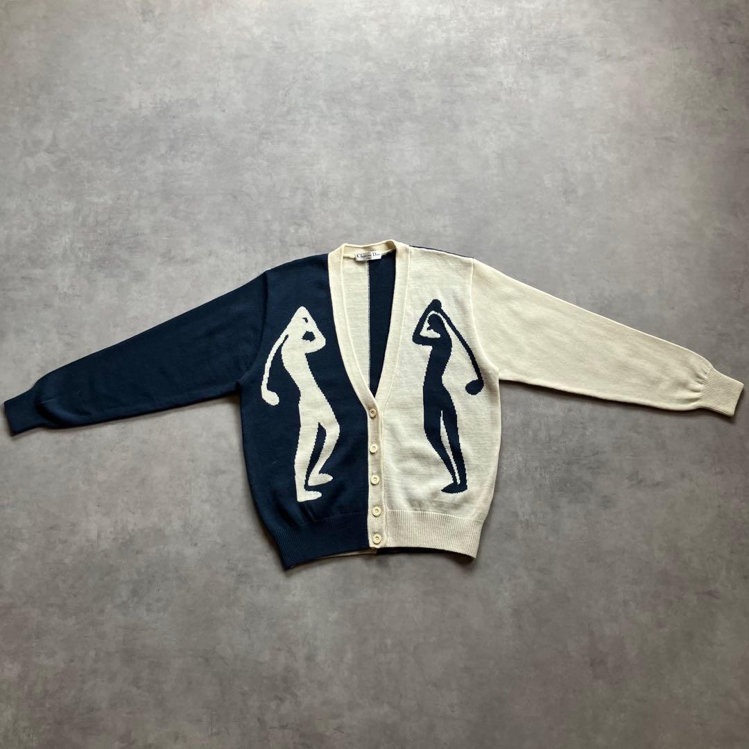トップス 90s Christian Dior wool knit cardigan