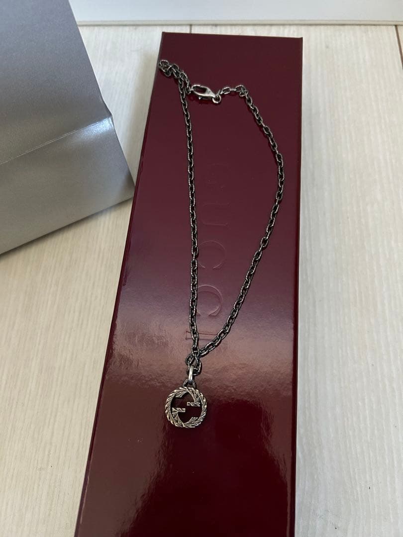 GUCCI シルバー925 ネックレス インターロッキング　ペンダントネックレス