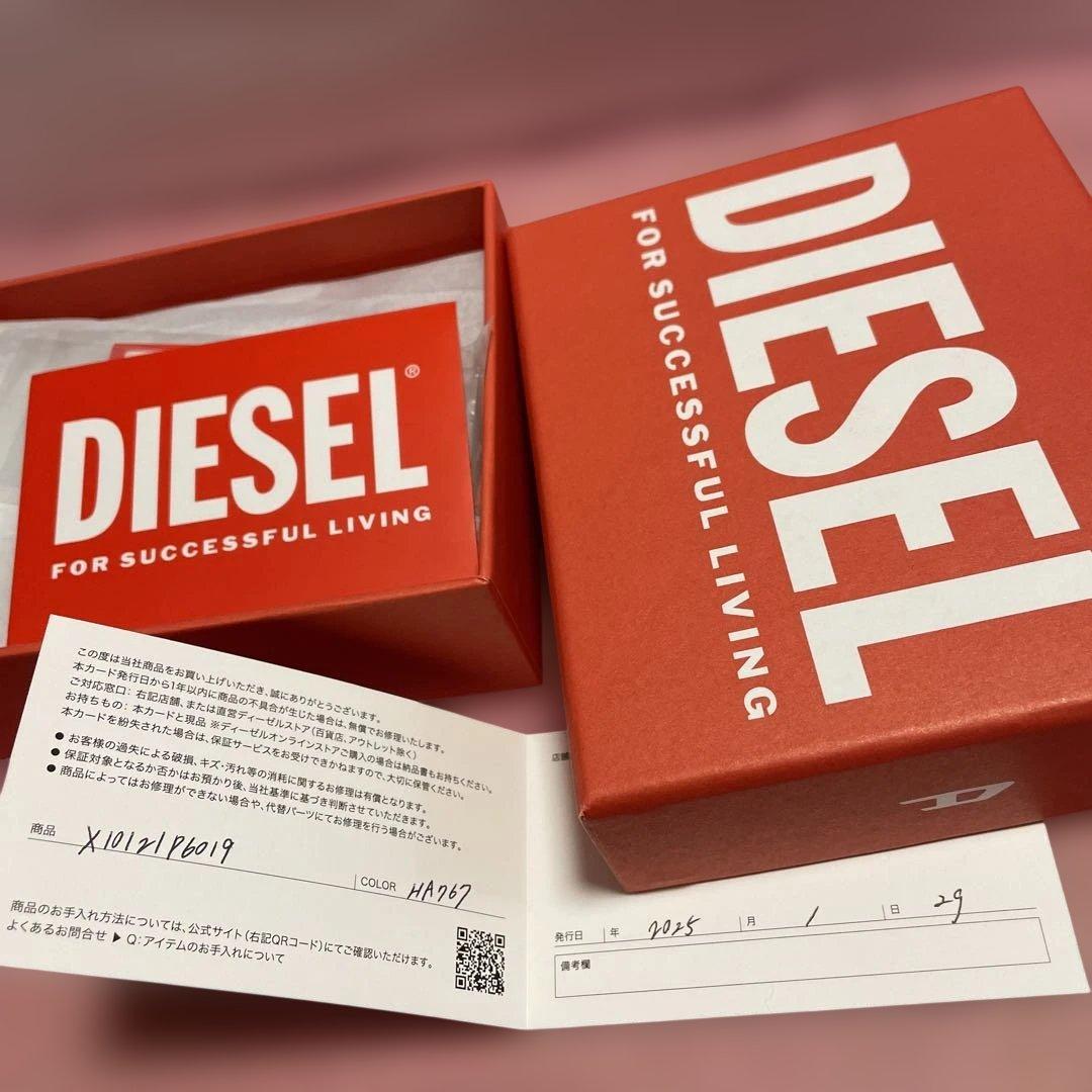 新品未使用　DIESEL ディーゼル 折り財布 限定品 ピンク Dメタル