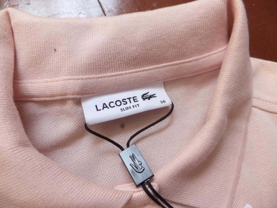 LACOSTEラコステのスリムフィット　ストレッチコットンピケポロ
