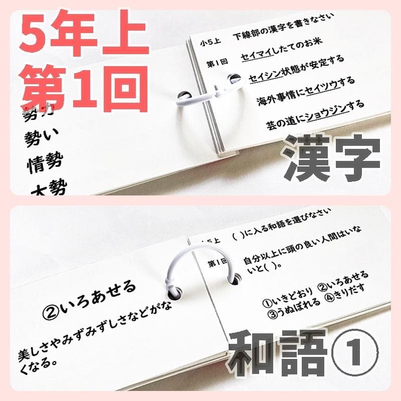 予習シリーズ5年上　漢字とことば　第1～19回　暗記カード　中学受験【5K3】