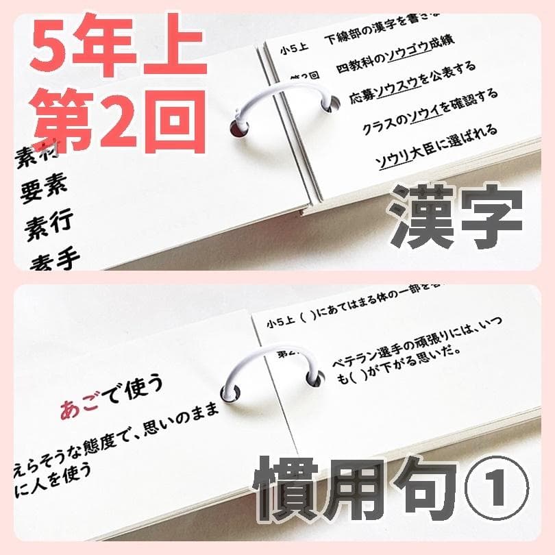 予習シリーズ5年上　漢字とことば　第1～19回　暗記カード　中学受験【5K3】