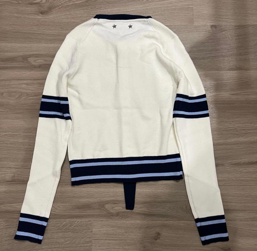 Bibiy. B.CLUB TIE CARDIGAN WHITE 即日発送