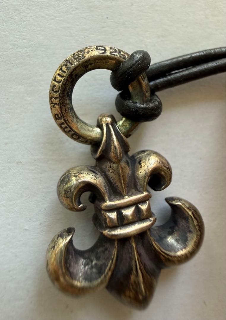 Chrome Hearts フレア ネックレス 925 革紐 ヴィンテージ