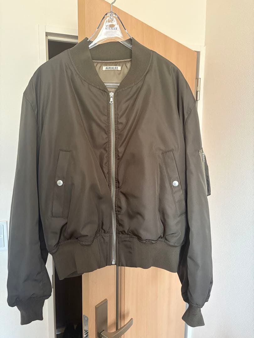ジャケット・アウター AURALEE HIGH DENSITY SILK FLIGHT BLOUSON