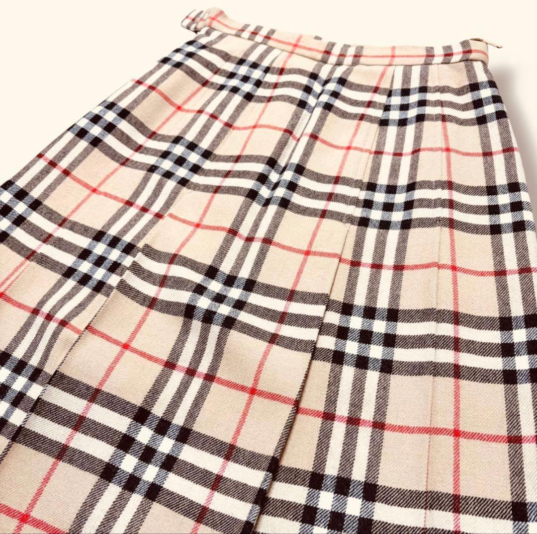 BURBERRY チェック柄プリーツロングスカート