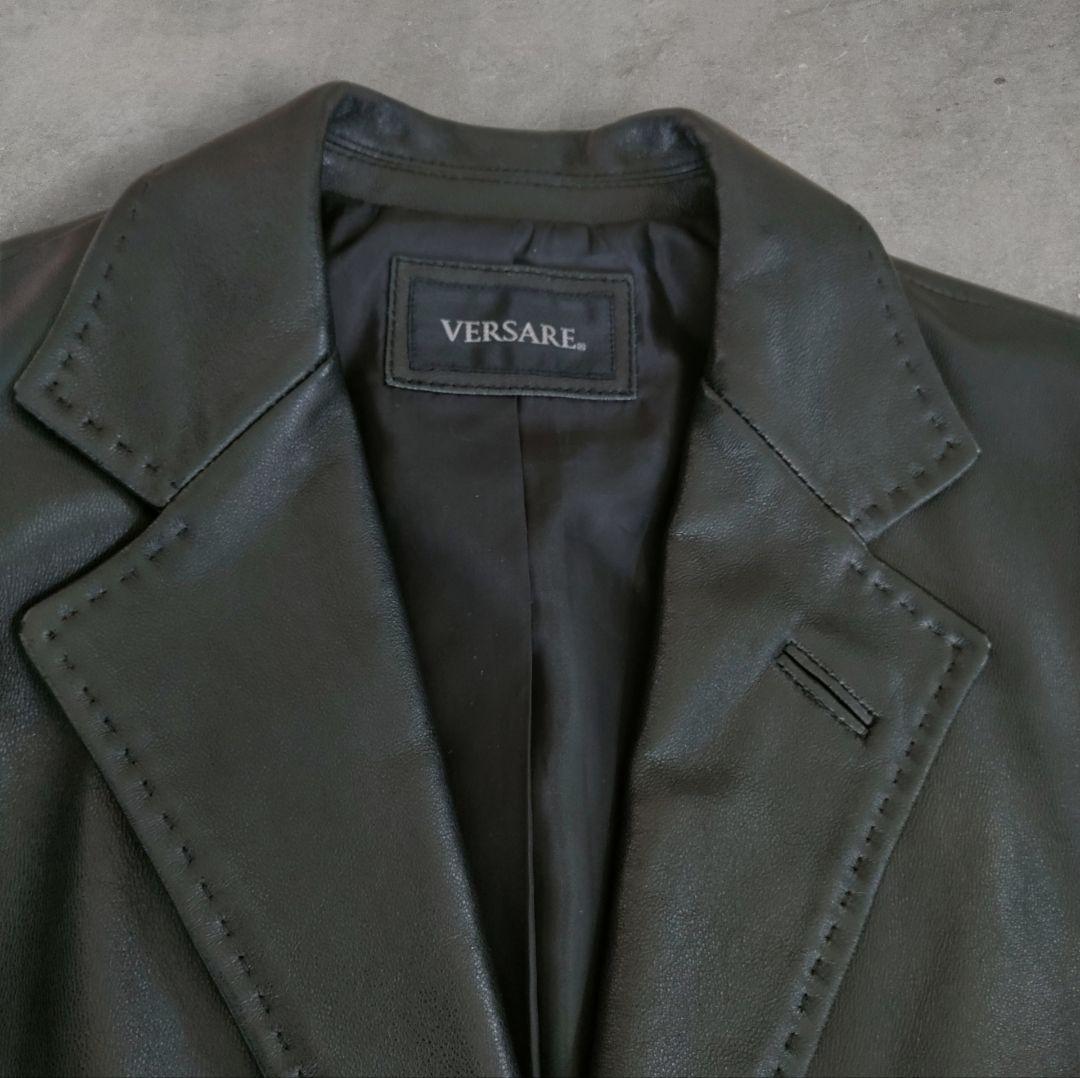 vintage leather テーラード ジャケット ブラック 羊革 S