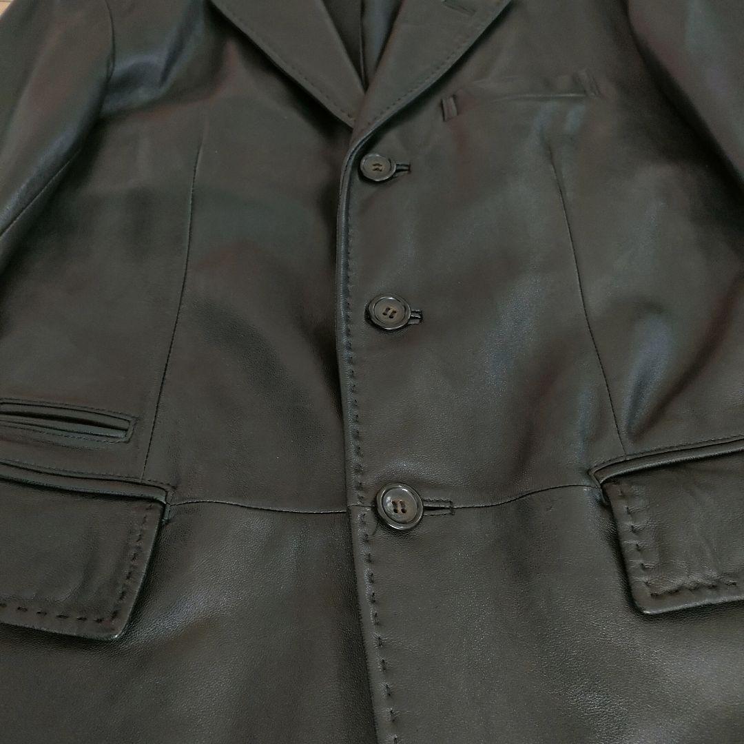 vintage leather テーラード ジャケット ブラック 羊革 S