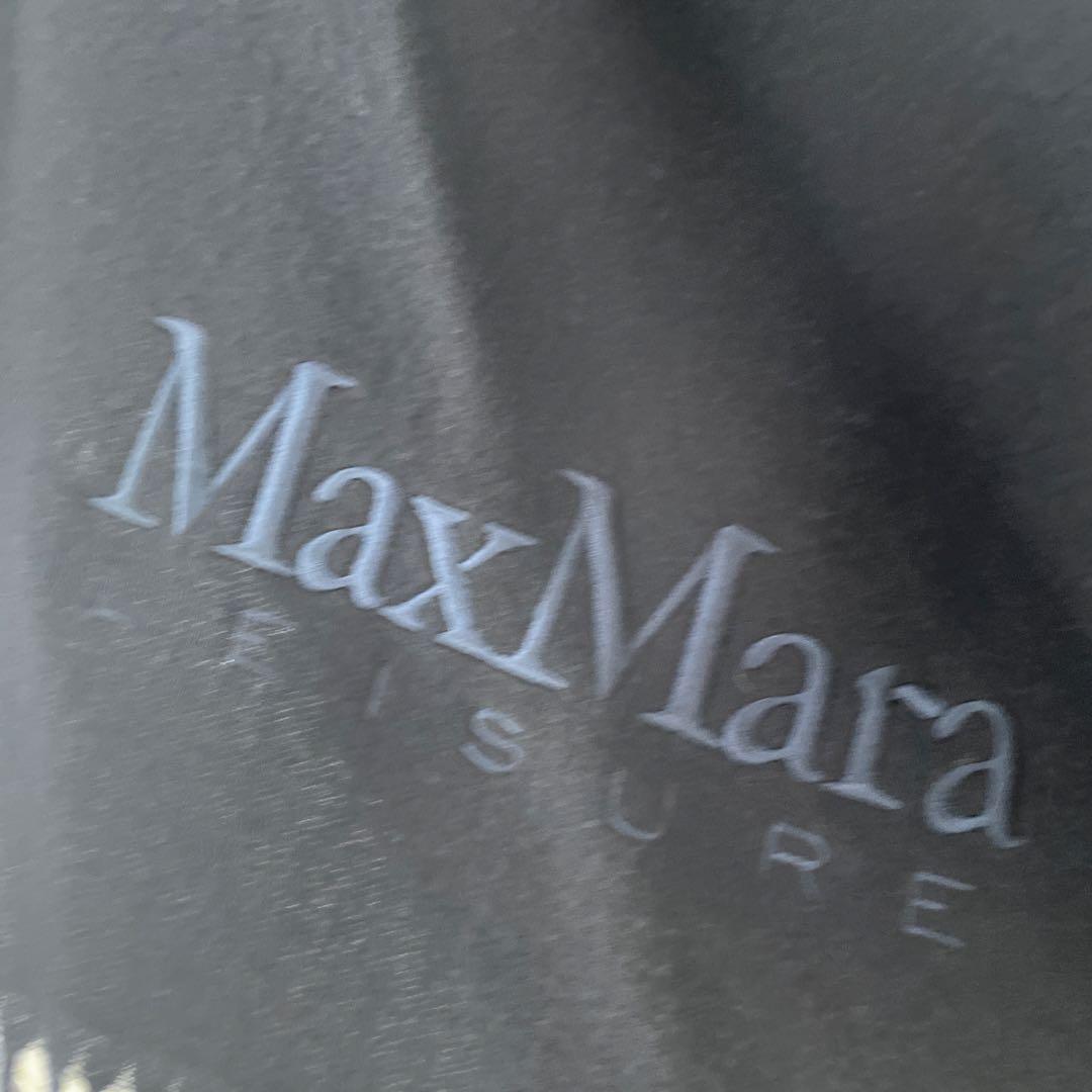 MaxMara LEISURE ネイビー色ロゴ ストール （付属品ベルト）